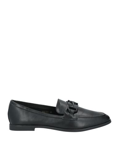 Francesco Milano Woman Loafers Black Size 11 Leather In Black