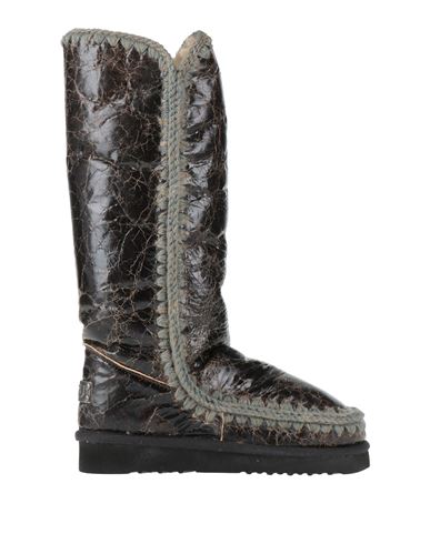 Mou Woman Boot Dark Brown Size 7 Leather In Black