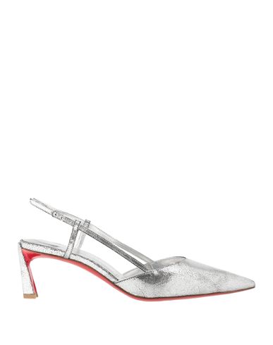 Christian Louboutin Woman Pumps Silver Size 8 Leather In Silver