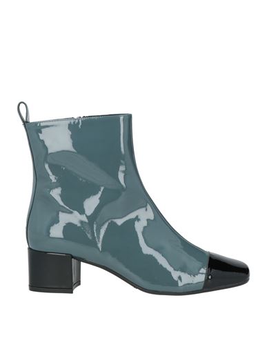 Carel Paris Woman Ankle Boots Slate Blue Size 7.5 Leather In Blue