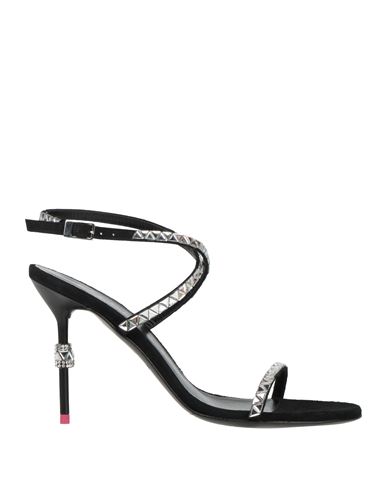 Pinko Woman Sandals Black Size 8 Leather In Black