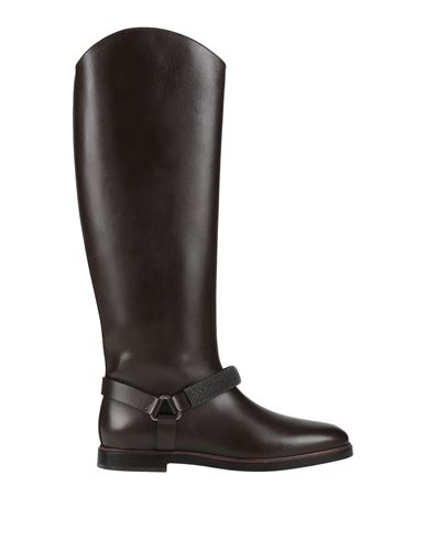 Brunello Cucinelli Woman Boot Dark Brown Size 10 Leather