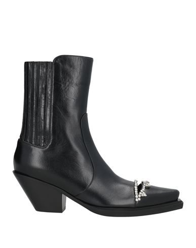 Area Woman Ankle Boots Black Size 7 Leather In Black