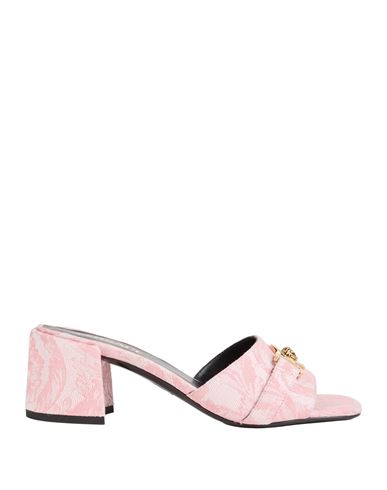 Versace Woman Sandals Pink Size 8 Textile Fibers In Pink