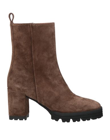 Evaluna Woman Ankle Boots Chocolate Brown Size 6 Leather In Brown