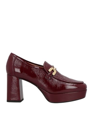 Unisa Woman Loafers Burgundy Size 11 Leather In Red