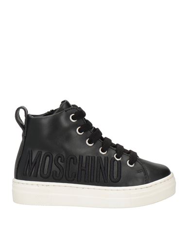 Moschino Baby Toddler Boy Sneakers Black Size 10c Leather In Black