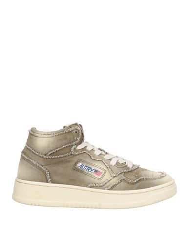 Autry Woman Sneakers Military Green Size 7 Textile Fibers In Green