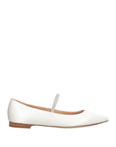 Gianvito Rossi Woman Ballet Flats White Size 8 Textile Fibers In White