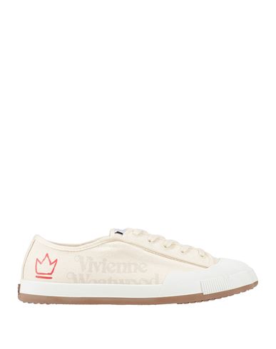 Vivienne Westwood Man Sneakers Cream Size 9 Textile Fibers In White