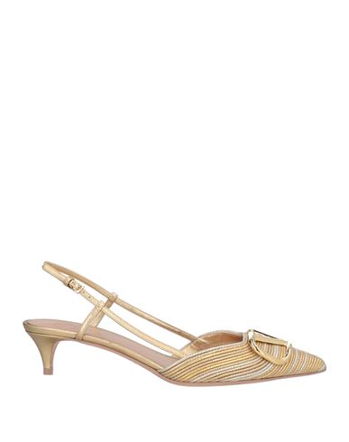 Valentino Garavani Woman Pumps Gold Size 7 Leather In Gold