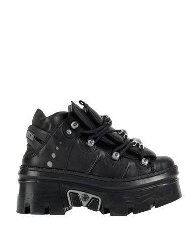 New Rock Woman Ankle Boots Black Size 8 Leather