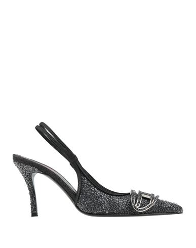 Diesel Woman Pumps Charcoal Size 7.5 Textile Fibers In Gray