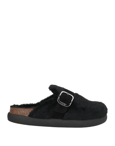 Scholl Woman Mules & Clogs Black Size 10 Leather, Textile Fibers In Black