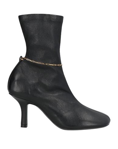 Burberry Leather Ankle Boots Chain Detail In Black