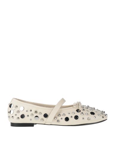 Maje Woman Ballet Flats Ivory Size 8 Leather In Neutral