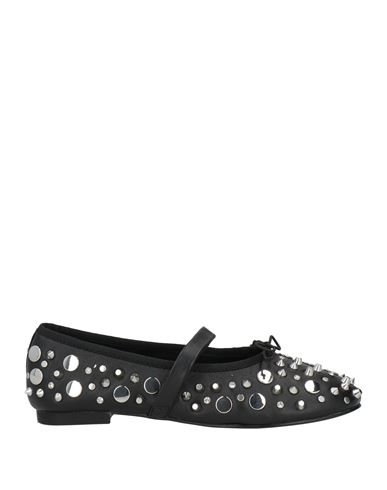 Maje Woman Ballet Flats Black Size 8 Leather In Black