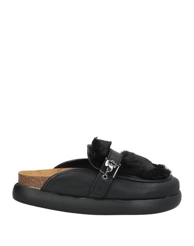 Scholl Woman Mules & Clogs Black Size 8 Leather, Textile Fibers In Black