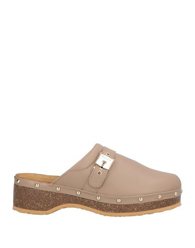 Scholl Woman Mules & Clogs Taupe Size 8 Leather In Gray