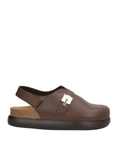 Scholl Woman Mules & Clogs Chocolate Brown Size 8 Leather In Brown