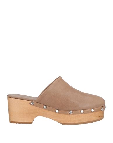Scholl Iconic Woman Mules & Clogs Taupe Size 8 Leather In Gray