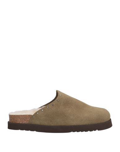 Scholl Woman Mules & Clogs Military Green Size 7 Leather In Brown