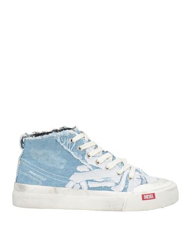 Diesel Man Sneakers Blue Size 10 Textile Fibers In Blue