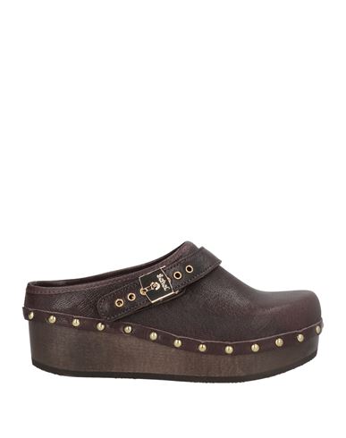 Scholl Iconic Woman Mules & Clogs Dark Brown Size 8 Leather In Brown