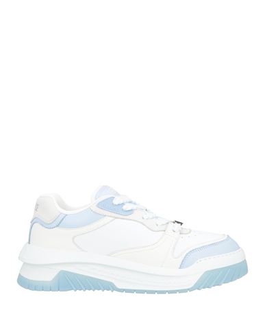 Versace Man Sneakers White Size 8 Calfskin, Textile Fibers In White
