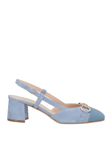 Melluso Woman Pumps Light Blue Size 8 Leather In Blue