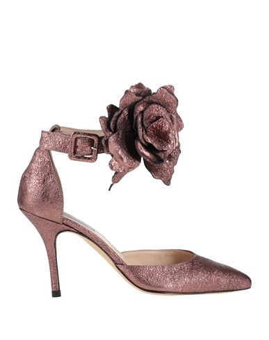 Lenora Woman Pumps Bronze Size 7 Leather In Brown