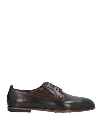 Silvano Sassetti Man Lace-up Shoes Dark Brown Size 9 Leather In Brown
