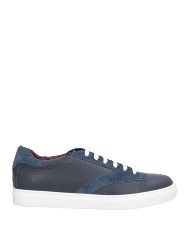 Borgioli Man Sneakers Navy Size 11.5 Leather In Blue