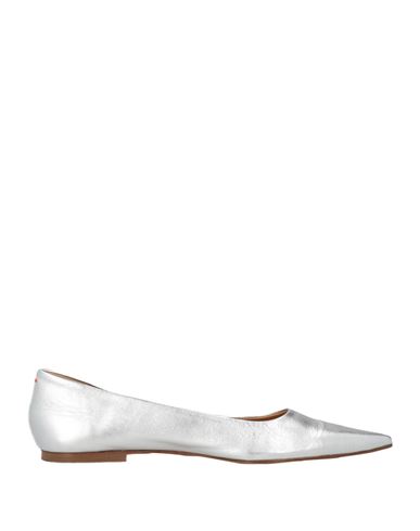 Aeyde Woman Ballet Flats Silver Size 7 Leather