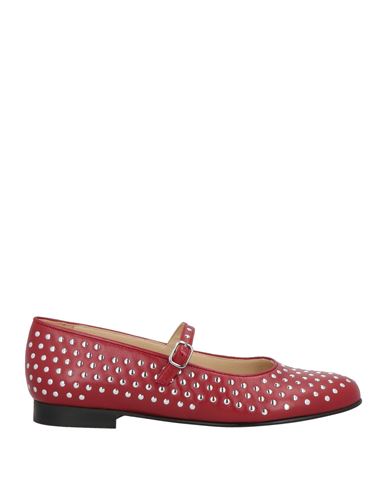 Alohas Woman Ballet Flats Red Size 7.5 Leather In Brown