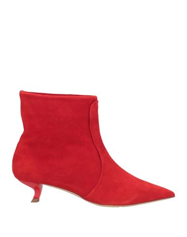 Alchimia Napoli Woman Ankle Boots Red Size 8 Leather In Red