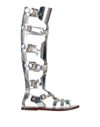 Dolce & Gabbana Woman Sandals Silver Size 7.5 Cowhide In Silver