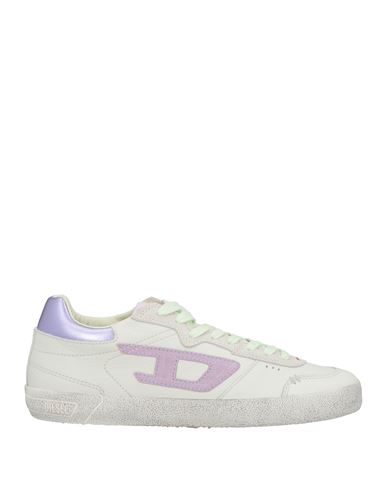 Diesel Woman Sneakers Light Grey Size 7.5 Leather In White