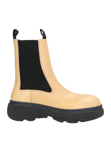 Burberry Woman Ankle Boots Sand Size 8 Leather In Yellow
