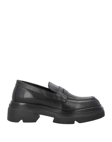 Emanuélle Vee Woman Loafers Black Size 11 Leather In Black