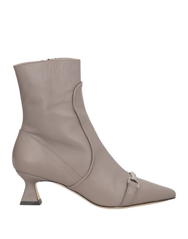 Alchimia Napoli Woman Ankle Boots Grey Size 8 Leather In Gray