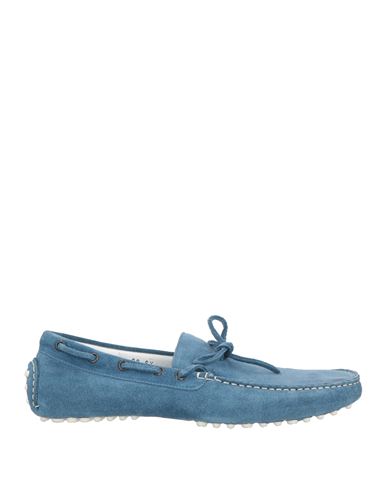 Corneliani Id Man Loafers Slate Blue Size 7.5 Leather