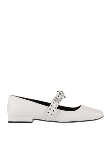 Versace Woman Ballet Flats White Size 6 Leather In White
