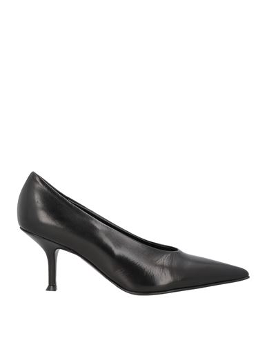 Lella Baldi Woman Pumps Black Size 6.5 Leather In Black