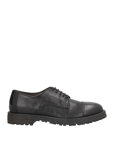 Franco Fedele Man Lace-up Shoes Black Size 8 Leather In Black