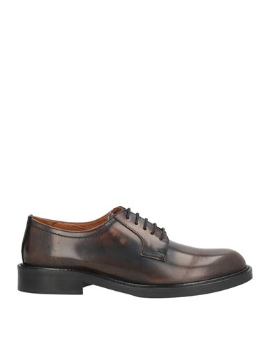 Mat:20 Woman Lace-up Shoes Dark Brown Size 5 Leather In Brown