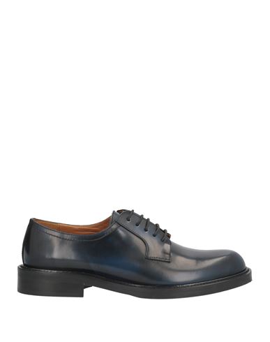 Mat:20 Woman Lace-up Shoes Midnight Blue Size 10 Leather In Blue
