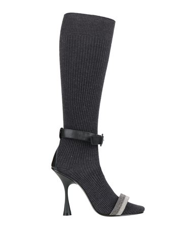Fabiana Filippi Woman Boot Charcoal Size 6 Textile Fibers In Gray