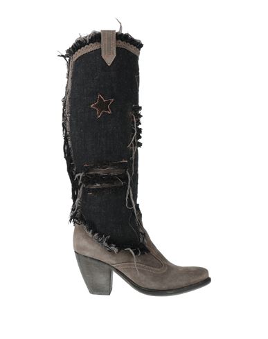 El Vaquero Woman Boot Grey Size 7 Leather, Textile Fibers In Gray