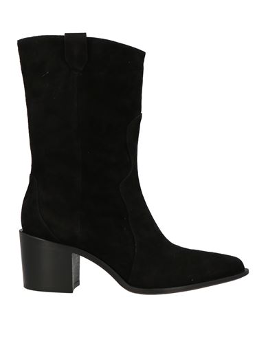 Pomme D'or Woman Ankle Boots Black Size 5.5 Leather In Black